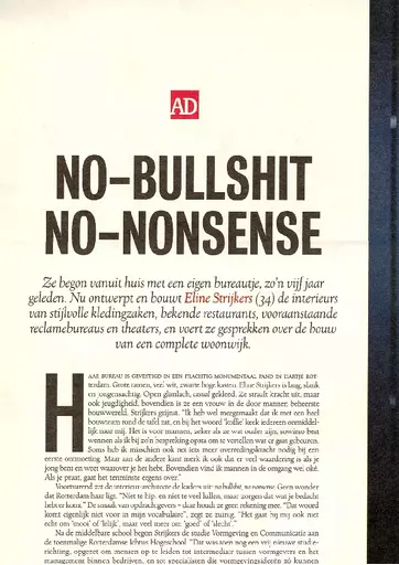 AD magazine, 25 sept 2004, p.18 / 21, > STRIJKERS OFFICE
